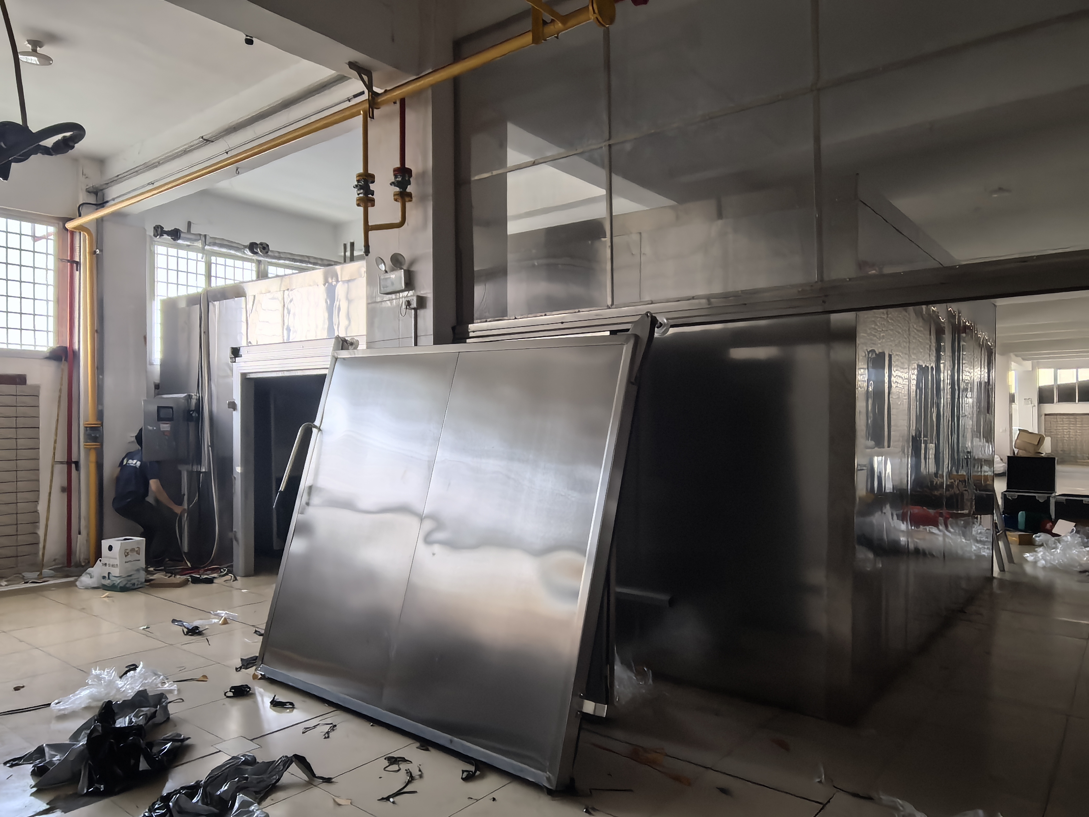 福建肉干烘干｜天然氣改熱泵 安裝進行中